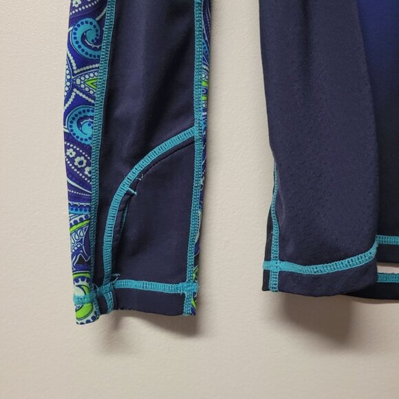 Athleta Athletic‎ Top Shirt Womens XS Long Sleeve Workout Gym Blue Green Thumb - Picture 8 of 9